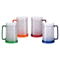 Double Wall Gel Frosty Freezer Beer Mugs, Set of 4 Beer Mugs, 16oz Assorted Colors Frosty Ice Mugs